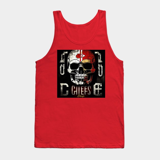 Kansas City Football Skull Tank Top by Ruggeri Collection